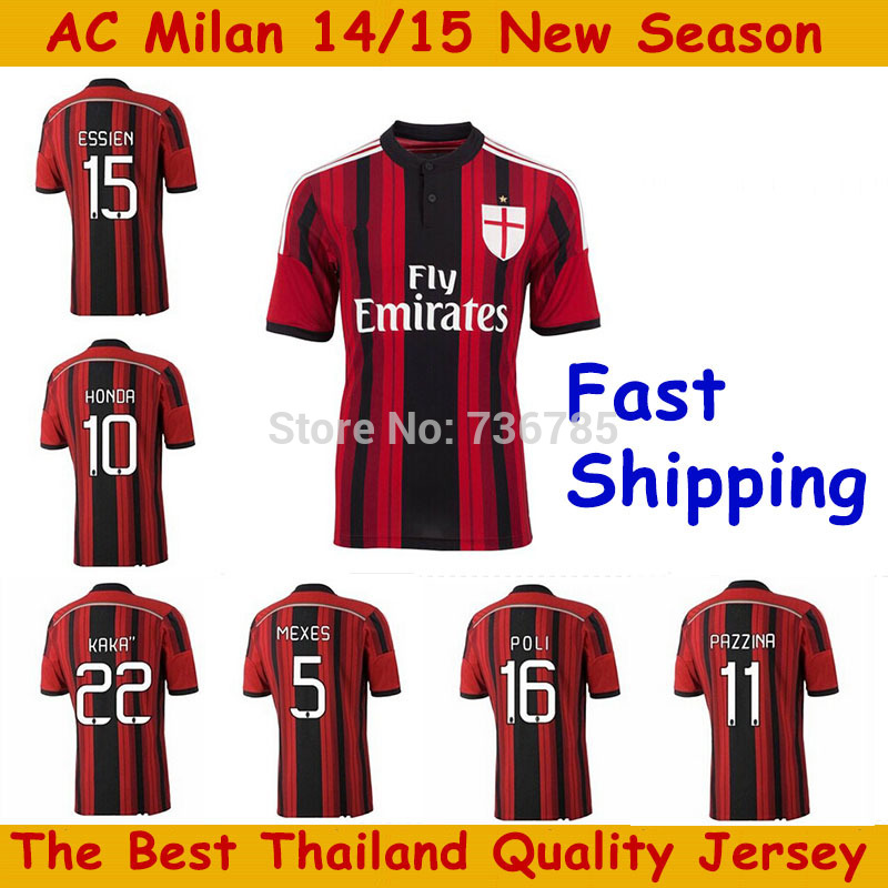AC ж 2015 Ȩ ౸  AC ж 14/15 ± ǰ ְ AC ж /AC Milan 2015 home soccer jersey AC Milan 14/15 thailand quality top AC Milan jersey